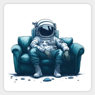 An alien astronaut on the couch Magnet